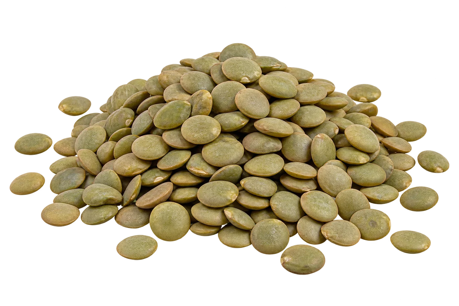 Green lentils product shot